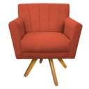 Ver imagem 2 de Poltrona Laura Base Giratória de Madeira Suede Terracota - Doce Sonho Móveis
