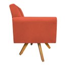 Ver imagem 3 de Poltrona Laura Base Giratória de Madeira Suede Terracota - Doce Sonho Móveis