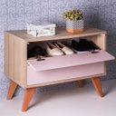 Ver imagem 2 de Sapateira com Portas Vicenza Carvalho e Rosa Claro 60 x 40cm