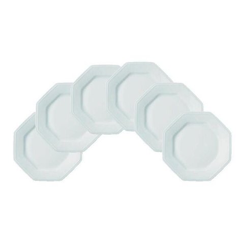 Estojo Com 6 Pratos Sobremesa Prisma Branco - Schmidt