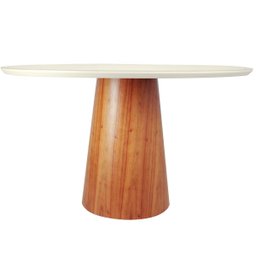 Mesa de Jantar Tampo Redondo Base Cone - Araça - 110 Cm - 1