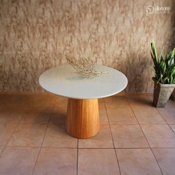 Mesa de Jantar Tampo Redondo Base Cone - Araça - 110 Cm - 5