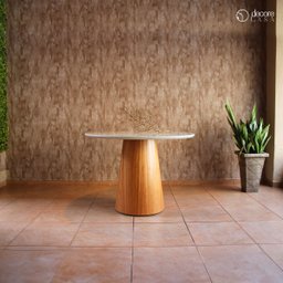 Mesa de Jantar Tampo Redondo Base Cone - Araça - 110 Cm - 7