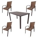 Ver imagem 5 de Conjunto Mesa Retangular 1.20x0.80 com 4 Cadeiras Roma em Alumínio Área Externa Marrom