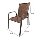 Ver imagem 3 de Conjunto Mesa Retangular 1.20x0.80 com 4 Cadeiras Roma em Alumínio Área Externa Marrom