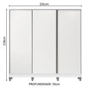 Ver imagem 4 de Guarda Roupa Casal 100% Mdf Madesa Zurique 3 Portas de Correr com Pés - Branco