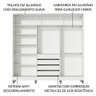 Guarda Roupa Casal 100% Mdf Madesa Zurique 3 Portas de Correr com Pés - Branco - 6
