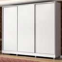 Ver imagem 1 de Guarda Roupa Casal 100% Mdf Madesa Zurique 3 Portas de Correr com Pés - Branco