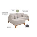 Ver imagem 5 de Sofá 3 Lugares Beny Chaise Grafite Base Madeira Linho Império Estofados