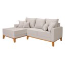 Ver imagem 2 de Sofá 3 Lugares Beny Chaise Grafite Base Madeira Linho Império Estofados