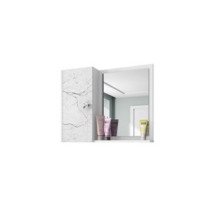 Espelheira e Armário Superior Gênova Branco/carrara – Bechara Móveis