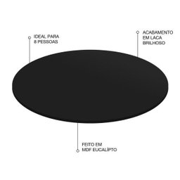 Prato Giratório Para Servir Na Mesa de Jantar 80 Cm - Preto - 8