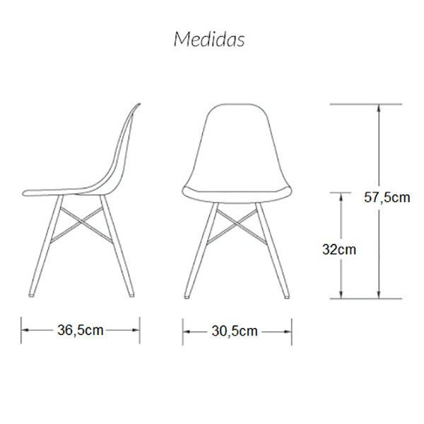Kit 6 Cadeiras Eames Dsw - Preta