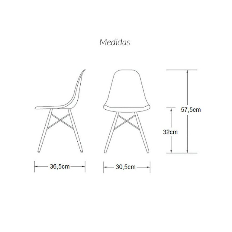 Kit 6 Cadeiras Eames Dsw - Preta