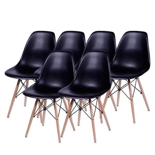 Kit 6 Cadeiras Eames Dsw - Preta - 2
