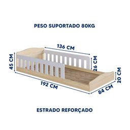 Cama com Colchão Solteiro Montessoriana Encanto Completa Móveis - 4