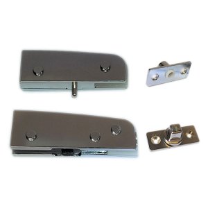 Kit dobradiças + pivôs para porta pivotante de vidro temperado blindex (Sistema tradicional opção mo
