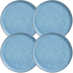 Jogo 4 Pratos Rasos Linhas Breeze 27,5cm Cerâmica Azul Porto Brasil Mesa Posta Jantar - 1