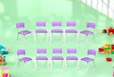 Ver imagem 1 de Kit 10 Cadeiras Iso Infantil Violeta Brinquedoteca Escola Creche Igreja Empilhavel