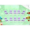 Ver imagem 1 de Kit 10 Cadeiras Iso Infantil Violeta Brinquedoteca Escola Creche Igreja Empilhavel