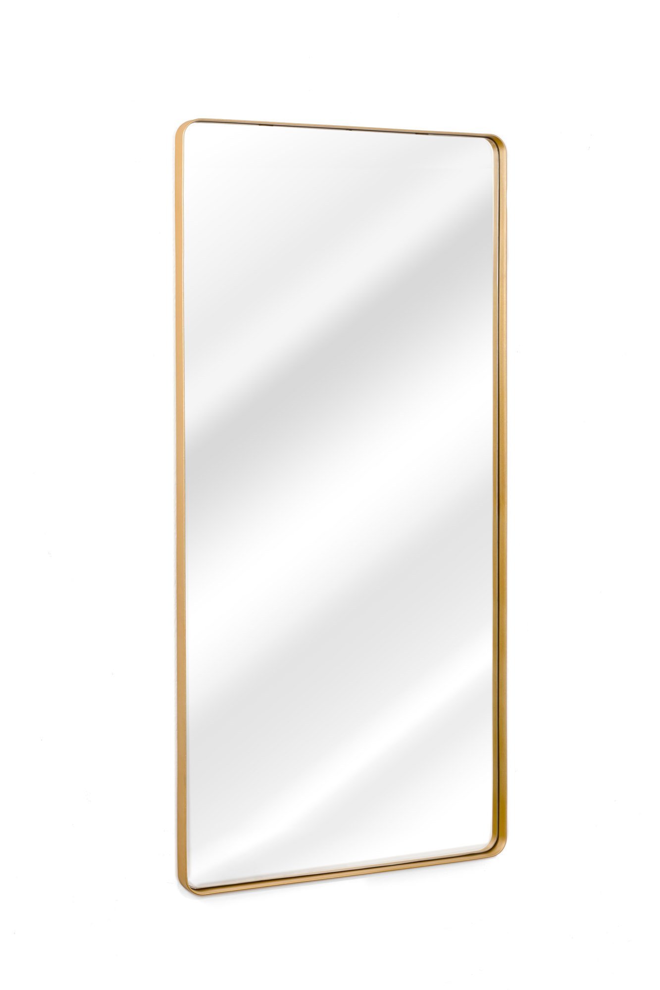 Espelho Grande Corpo Inteiro Retangular com Moldura em Metal Industrial 120 X 60 Cm Dourado - 4