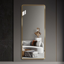 Ver imagem 3 de Espelho Grande Corpo Inteiro Retangular com Moldura em Metal Industrial 120 X 60 Cm Dourado