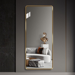 Espelho Grande Corpo Inteiro Retangular com Moldura em Metal Industrial 120 X 60 Cm Dourado - 3