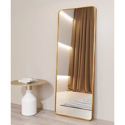 Espelho Grande Corpo Inteiro Retangular com Moldura em Metal Industrial 120 X 60 Cm Dourado - 1