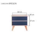 Ver imagem 3 de Mesa de Cabeceira Retrô com Portas Bréscia Carvalho e Azul Marinho