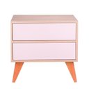 Ver imagem 1 de Mesa de Cabeceira com Portas Bréscia Carvalho e Rosa Claro