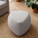 Ver imagem 1 de Puff Orgânico Decorativo 75cm Orbis Bouclé Cinza Claro - Nexta Casa