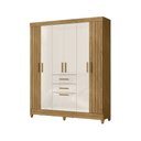 Ver imagem 4 de Guarda Roupa Roupeiro Malta 7 Portas 2 Gavetas Freijó Off White Moval