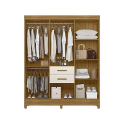 Guarda Roupa Roupeiro Malta 7 Portas 2 Gavetas Freijó Off White Moval - 3