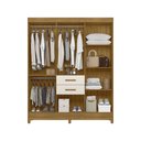 Ver imagem 3 de Guarda Roupa Roupeiro Malta 7 Portas 2 Gavetas Freijó Off White Moval
