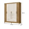 Guarda Roupa Roupeiro Malta 7 Portas 2 Gavetas Freijó Off White Moval - 2