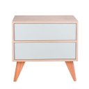 Ver imagem 1 de Mesa de Cabeceira com Portas Bréscia Carvalho e Verde Menta