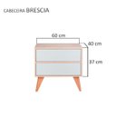 Ver imagem 3 de Mesa de Cabeceira com Portas Bréscia Carvalho e Verde Menta