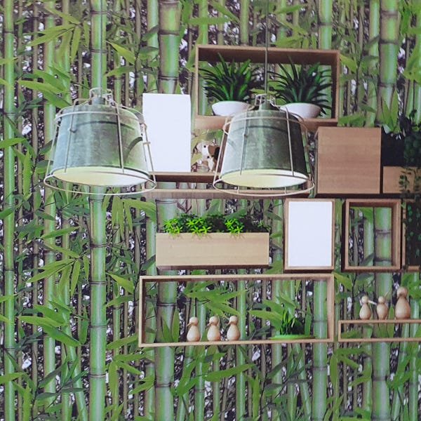 Papel de Parede Vinílico Floral Neonature 5 Bambu Verde - 3