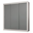 Ver imagem 3 de Guarda-roupa Casal 3 Portas de Correr Branco/cinza Sublime Madesa