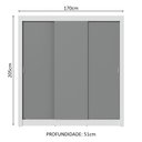 Ver imagem 4 de Guarda-roupa Casal 3 Portas de Correr Branco/cinza Sublime Madesa