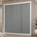 Ver imagem 1 de Guarda-roupa Casal 3 Portas de Correr Branco/cinza Sublime Madesa
