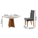 Ver imagem 3 de Mesa de Jantar 4 Lugares Evah com Vidro Mel/off White/veludo Cinza - Viero Móveis