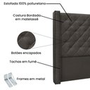 Ver imagem 3 de Cabeceira Estofada Cama Box Casal Queen Size Alteza 160cm Suede Cinza - Desk Design