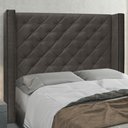 Ver imagem 2 de Cabeceira Estofada Cama Box Casal Queen Size Alteza 160cm Suede Cinza - Desk Design