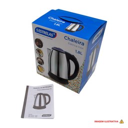 Chaleira Elétrica 1,8l em Inox Cinza 127v 1000w Rápida Fervura - 4