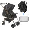 Carrinho Bebe Berço Passeio Reversível Até 15kg Galzerano Milano + Bebê Conforto + Protetor Solar Ca - 2