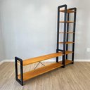 Ver imagem 2 de Rack para TV com Estante Slim Linea Madeira Pinus Carvalho e Preto Artfactory Design