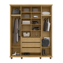 Ver imagem 3 de Guarda Roupa Holanda Ripado Cinamomo/off White - Rv Móveis