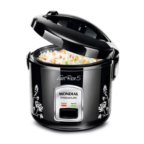 Panela de Arroz Mondial Fast Rice 5 Premium Preto 400w 127v - Npe-08-5x