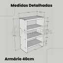 Ver imagem 5 de Sapateira Branco Mdf Chão 40cm Sapatos Organização Casa